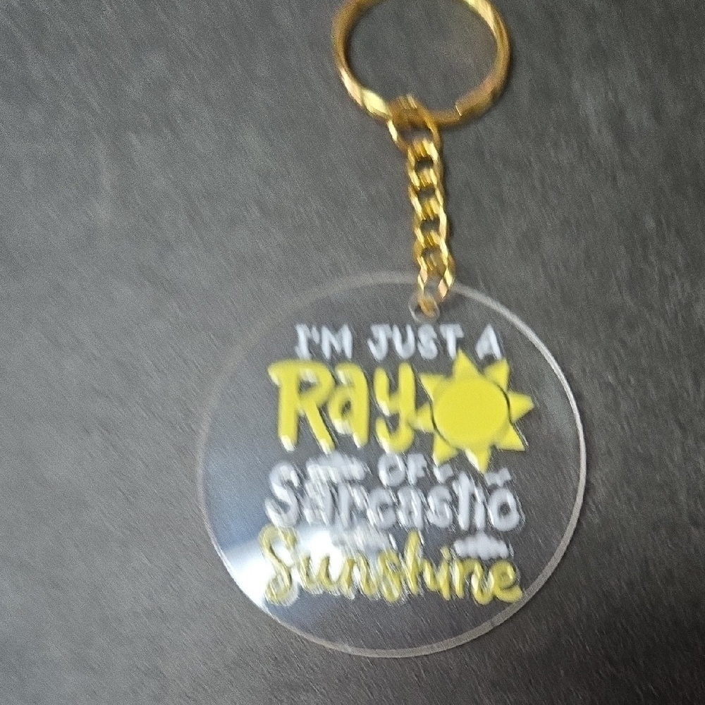 Sarcastic Sunshine Key Holder - Yellow - Picture 3 of 4